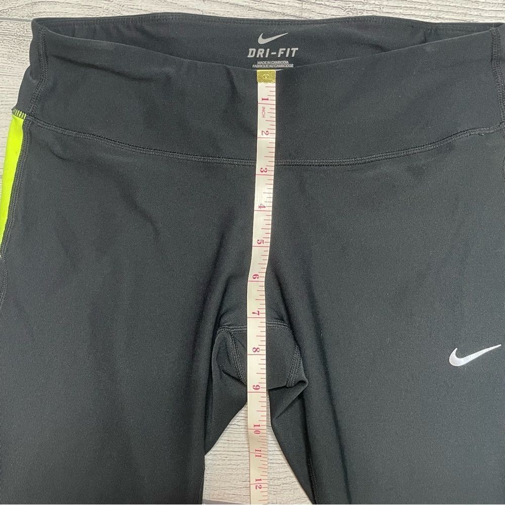 Nike Dri-Fit Crop Workout Leggings Bright Yellow Accent - Picture 10 of 11